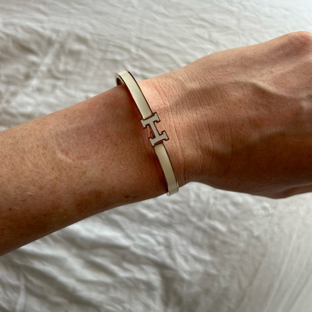 Rose gold and cream bracelet